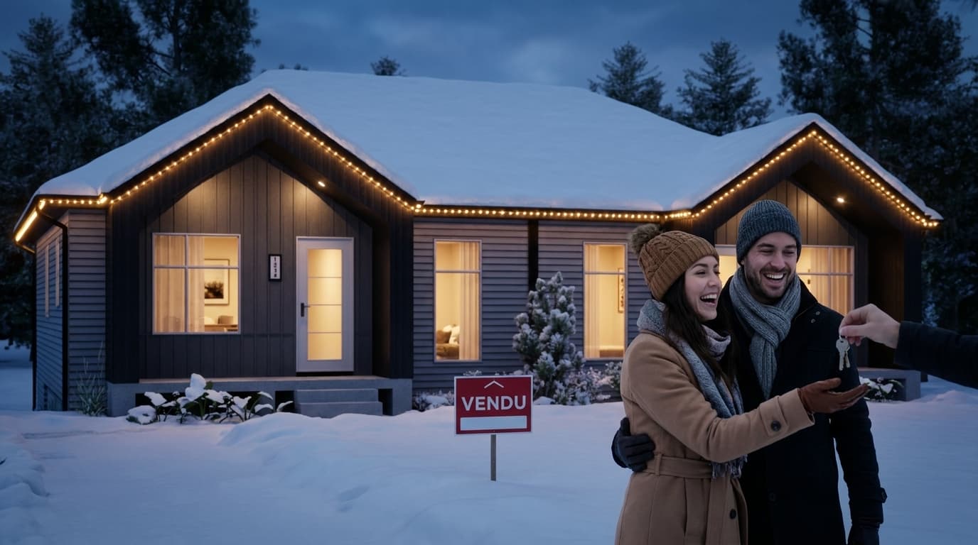 Jeune couple recevant les clés de sa première maison neuve